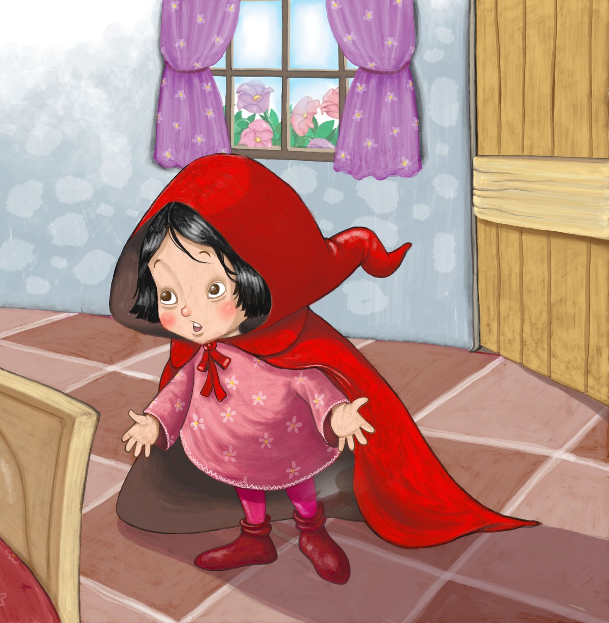 illustration detail from "Little Red Riding Hood", an educational rewrite of the classic novel for children