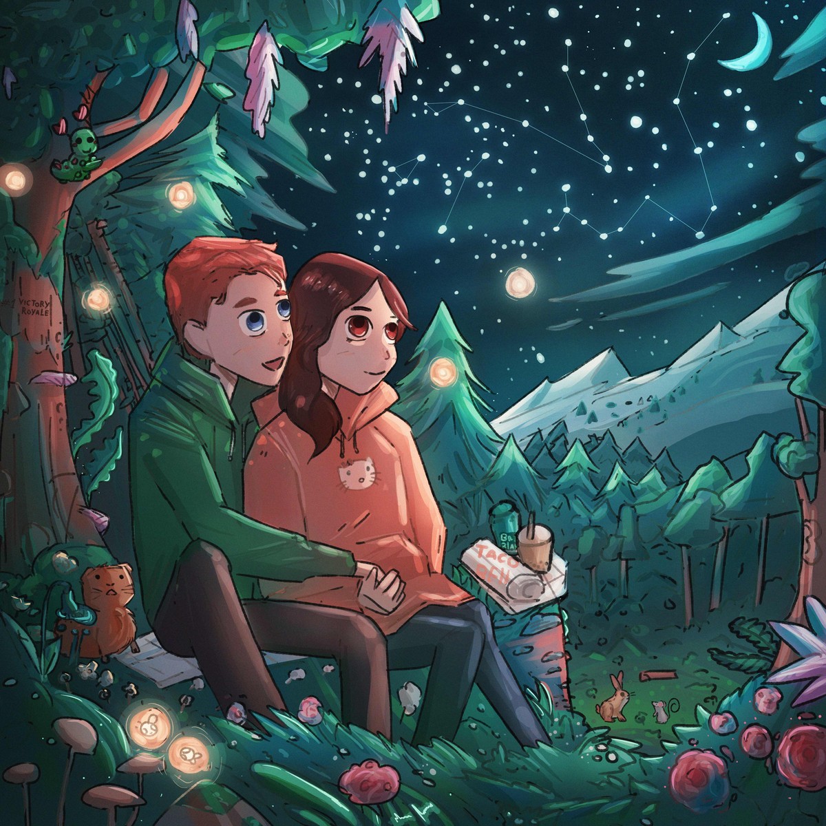starry night at the forest (commissioned artwork)