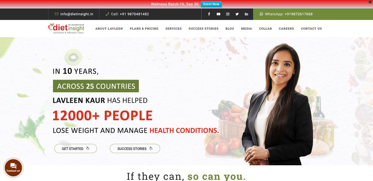 Diet Consultation Services website