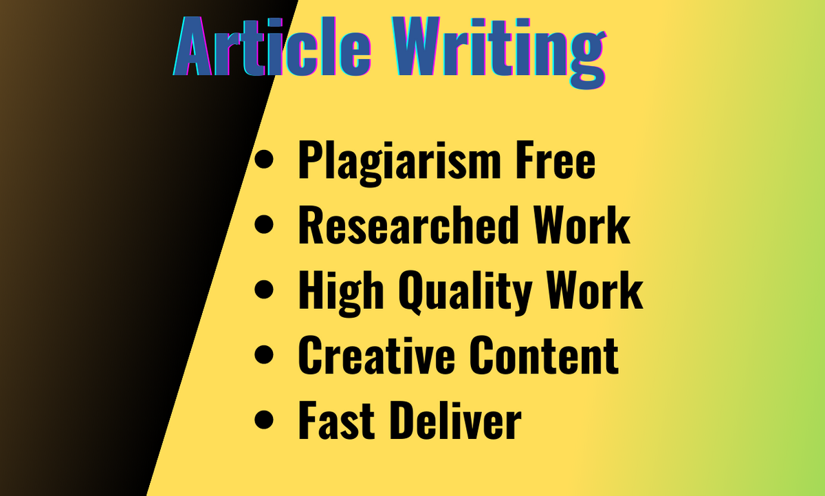 I will write plagiarism-free article or content for your business.