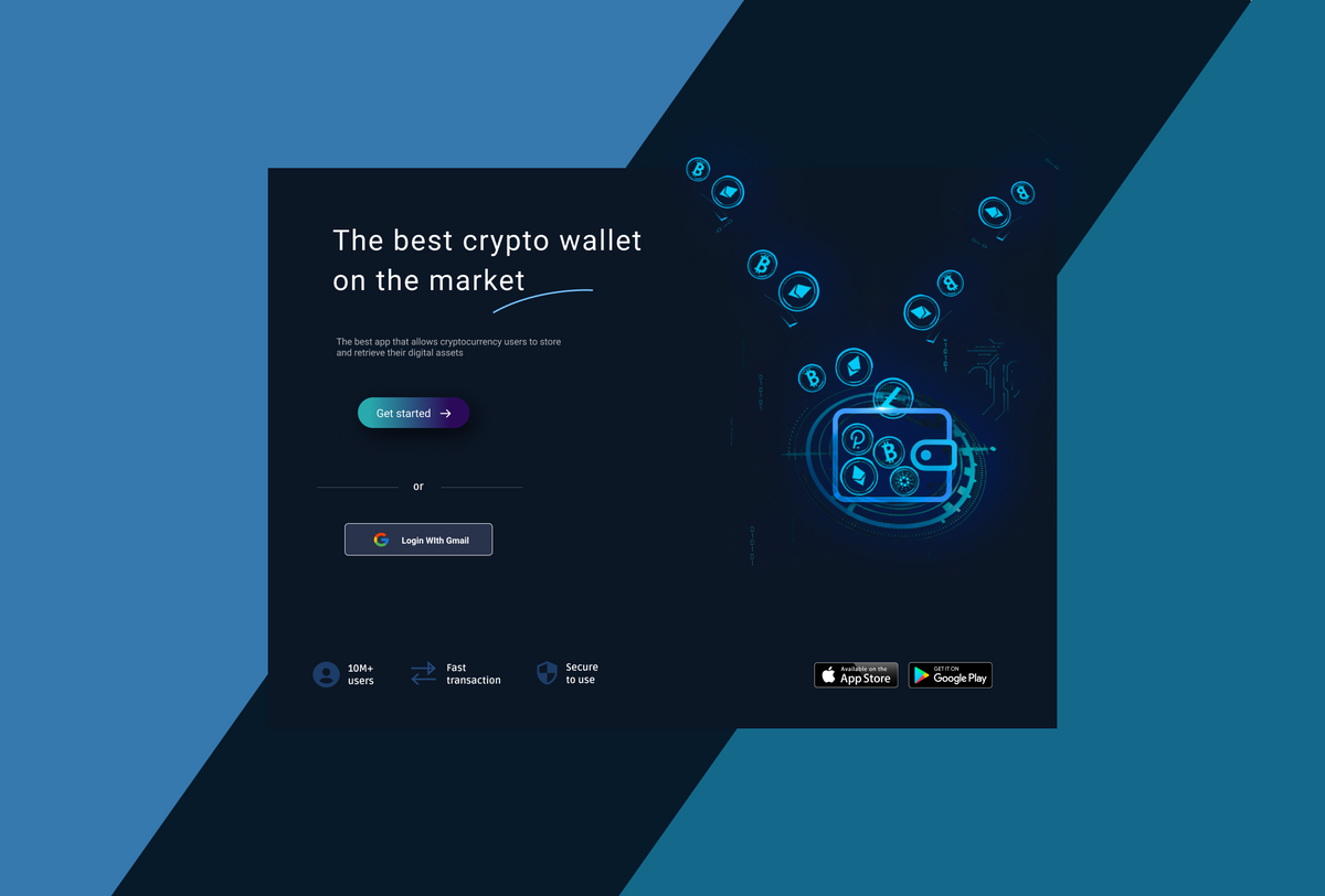 Web design for crypto wallet