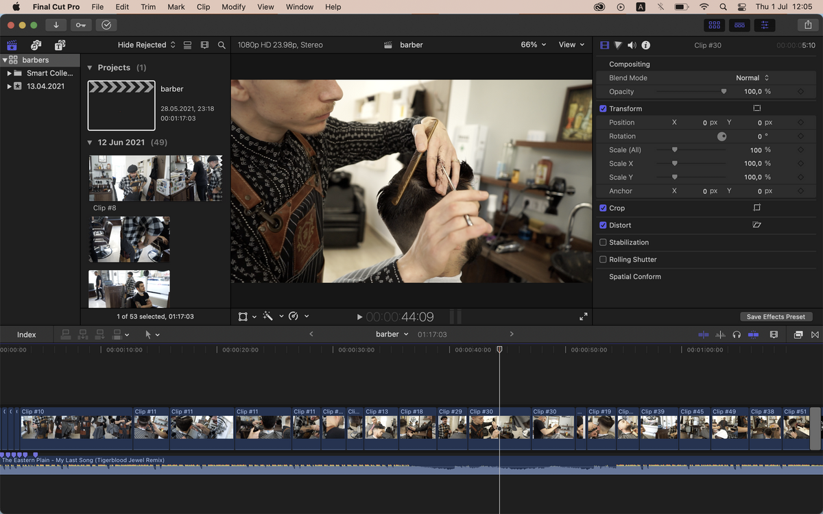 Project done with fcpx