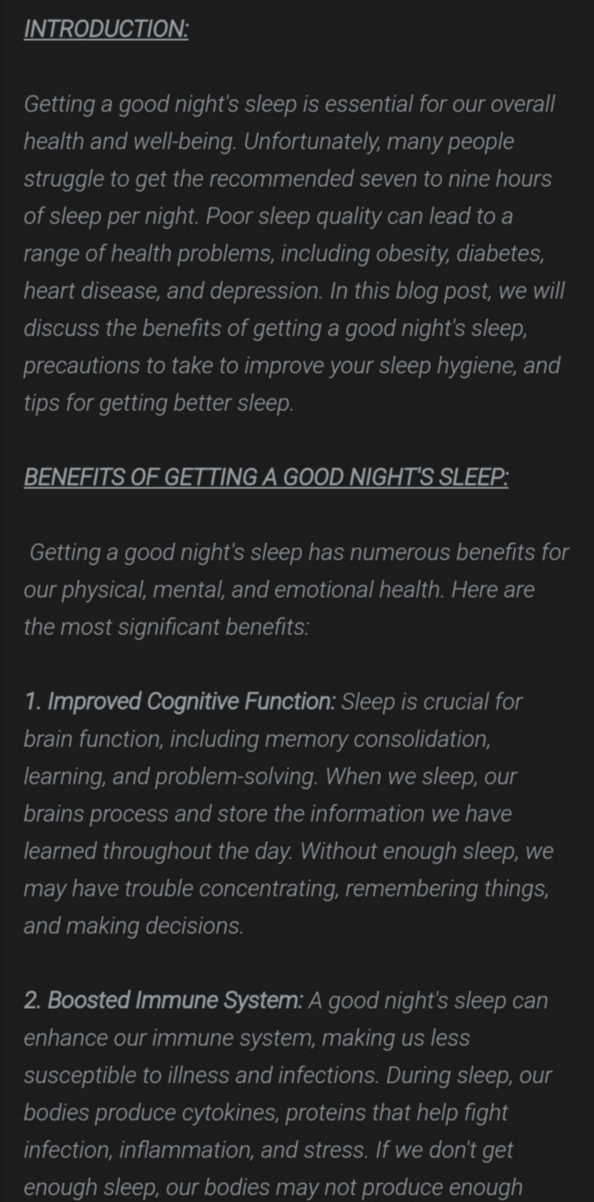 Good Sleep Benefits and Tips to a Sound Sleep
