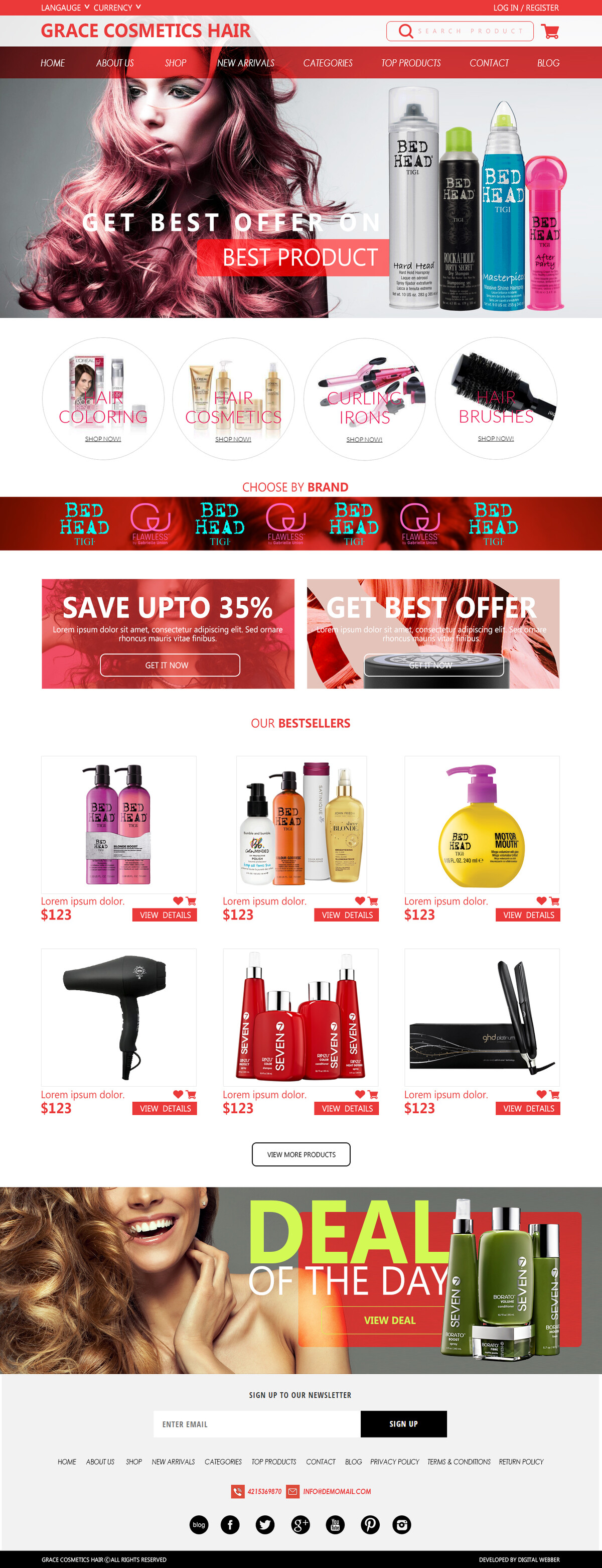 Hair Products selling Website