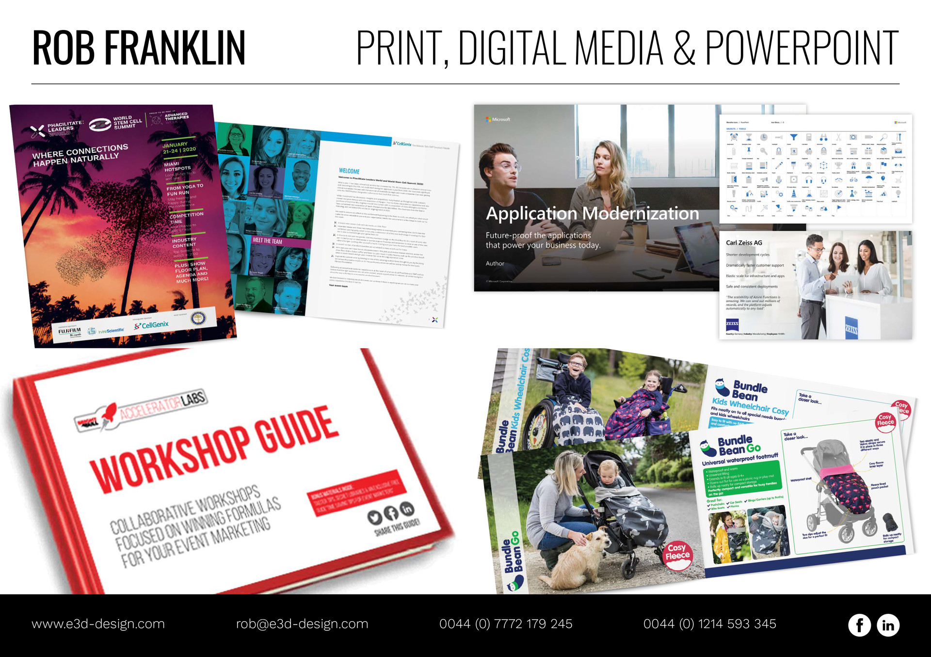 Print, Digital Advertising and PowerPoint Presentations